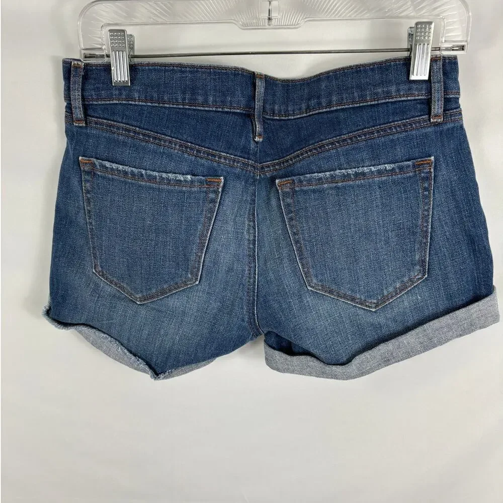 Ann Taylor LOFT roll bottom medium wash jean shorts 25/0